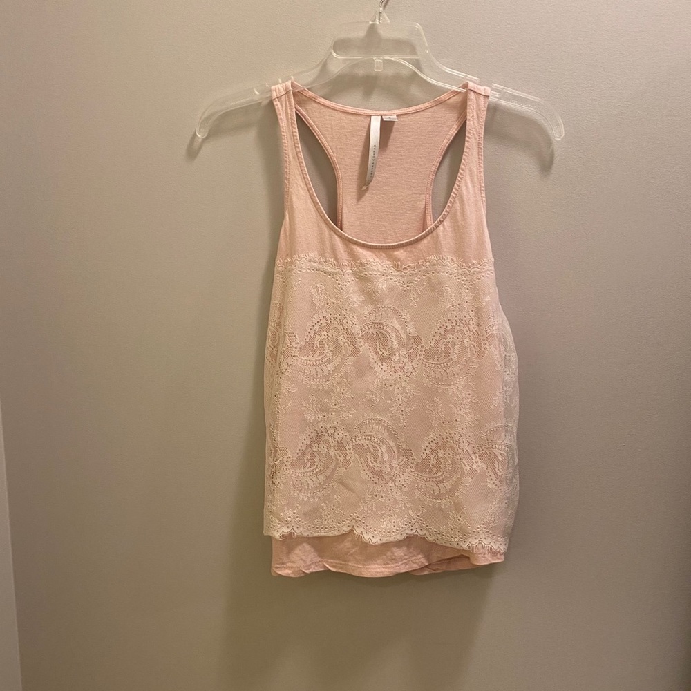 Pink Lace Tank Top
